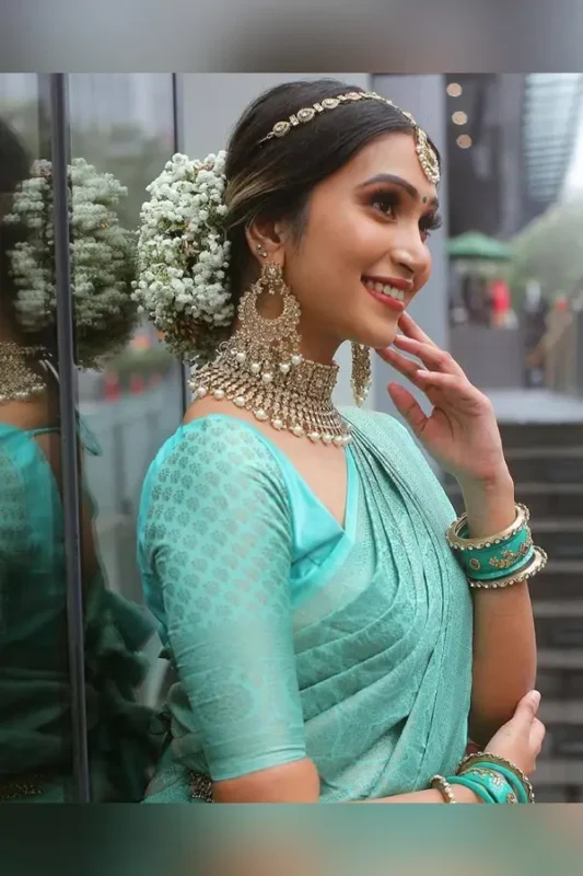 Enchanting Yet Breathable Organic Banarasi Sarees For Weddings.