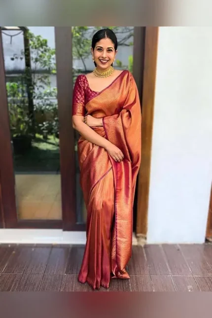 Kubera Pattu Silk Saree Rich Pallu & Brocade Kubera Silk Blouse.